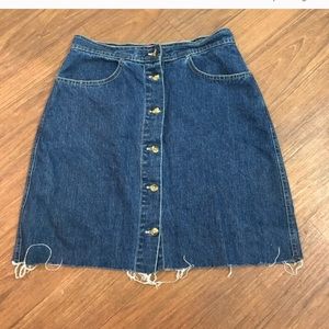 Vintage denim skirt button up
